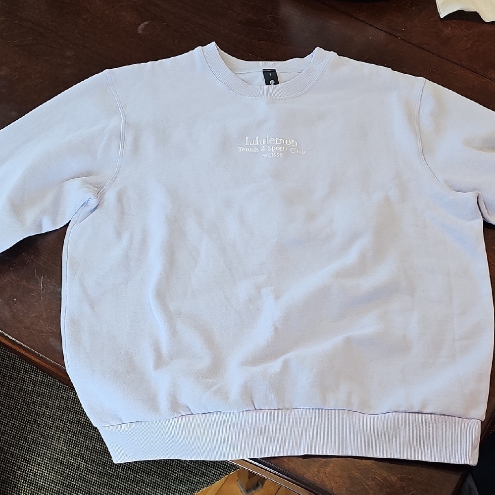 Lululemon Big Cozy Oversized Pullover Spell out Meet you courtside Tennis